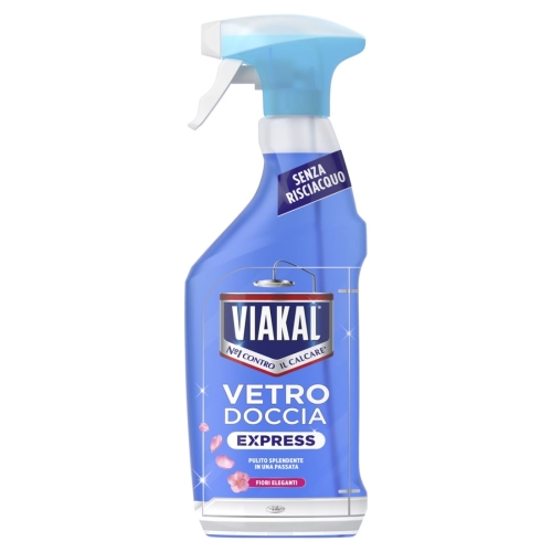 Viakal Vetro Doccia Express Fiori Eleganti - płyn do mycia kabin prysznicowych w sprayu (470 ml)