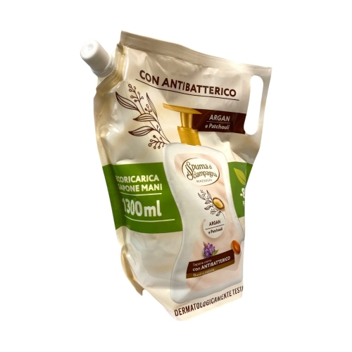 argan spuma 1,3L-Photoroom.jpgSpuma di Sciampagna Argan i paczuli - mydło w płynie uzupełnienie (1,3 L)