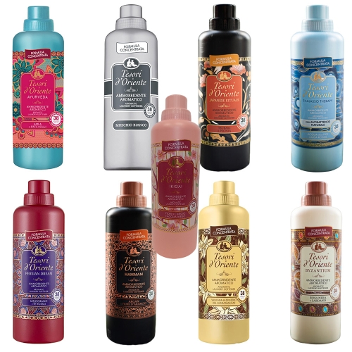Tesori d'Oriente - Pełny zestaw koncentratów do płukania ubrań (9 x 760 ml - 342 p)