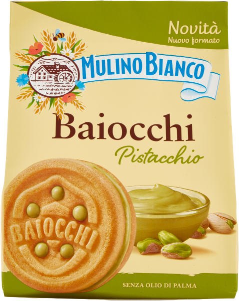 Mulino Bianco Baiocchi Pistacchio - ciastka z nadzieniem pistacjowym (240 g)