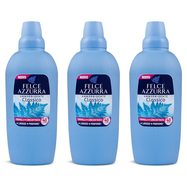 Zestaw Felce Azzurra Classico - Płyn do płukania (3 x 2L)