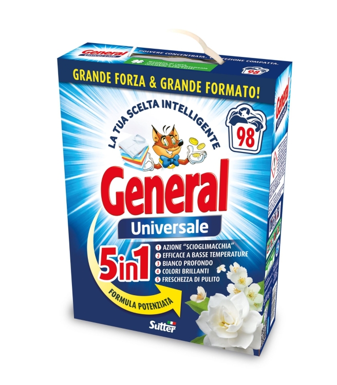 General Universale 5w1 - uniwersalny proszek do prania (5,4 kg - 98 p)