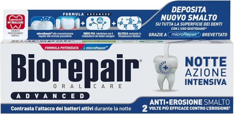 Biorepair Noc Anty-erozja - pasta do zębów intensywna odbudowa nocą 75ml
