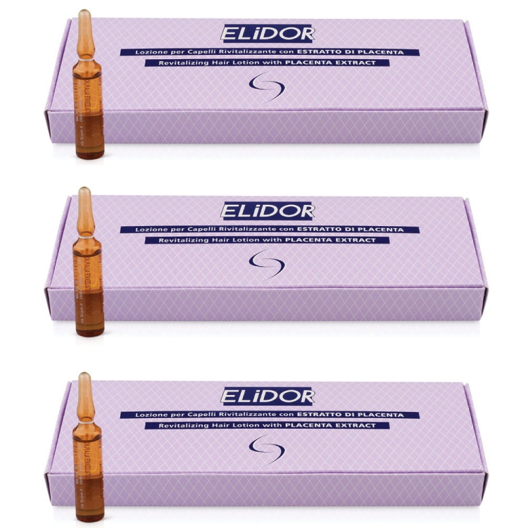 Zestaw 3 x Elidor Placenta Activ - ampułki przeciw wypadaniu włosów (12x6ml)