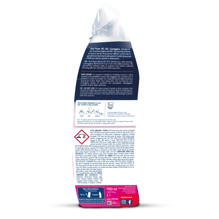 Dual Power Candeggina - Żel do WC z wybielaczem (700 ml)