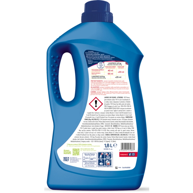 Dual Power Lavatrice Colorati - Płyn do prania tkanin kolorowych (1,8L 45p)