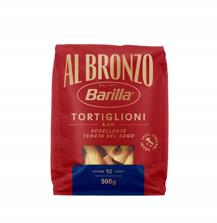 Barilla Al Bronzo Tortiglioni n.325 - makaron rurki (500 g)