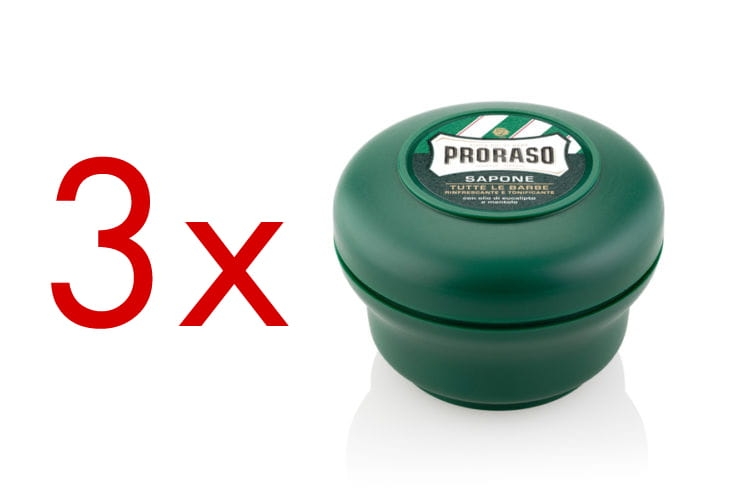 Proraso Eukaliptus - Tradycyjne mydełko do golenia (3 x 150 g