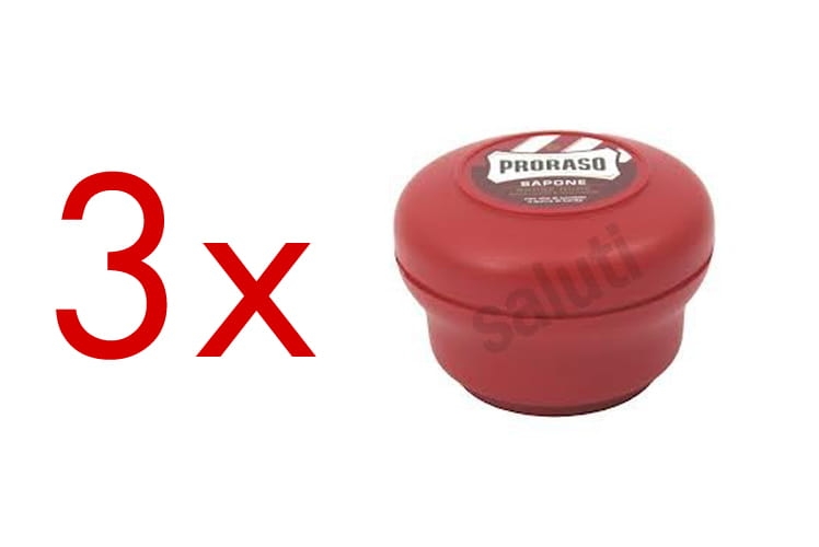 Proraso Twardy zarost - Mydełko do golenia w tyglu (3 x 150 g)