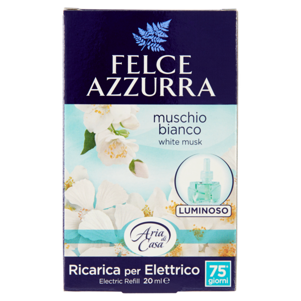 Felce Azzurra Białe piżmo- elektryczny odświeżacz powietrza- zapas (20ml) (Nowa odsłona)