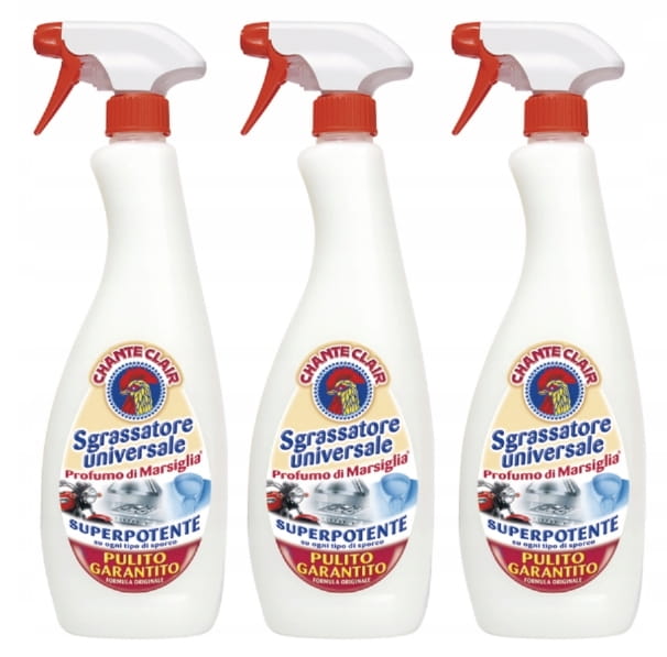 3 x Sgrassatore Universale Marsiglia Chante Clair włoski odtłuszczacz 600ml
