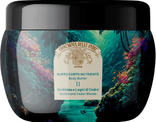 COMPAGNIA DELLE INDIE BURRO CORPO ORCHIDEA LEGNI CEDRO 11 - masło do ciała Orchidea i Drzewo Cedrowe (250 ml)