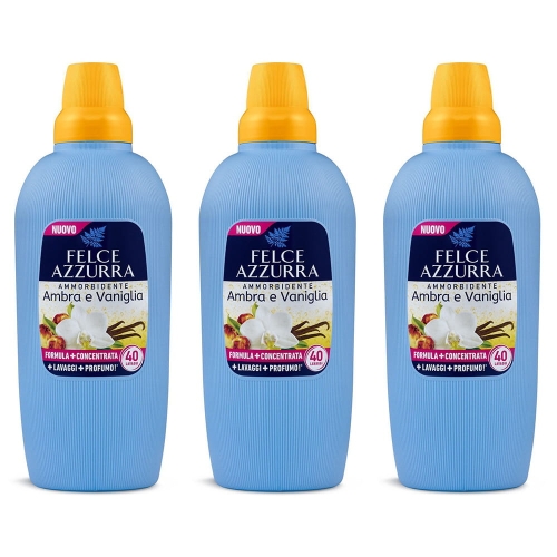 Zestaw Felce Azzurra - Płyn do płukania Ambra i Wanilia (3 x 2 L)