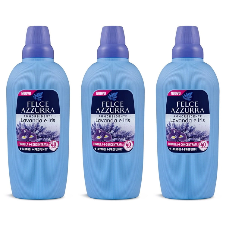 Zestaw Felce Azzurra - Płyn do płukania Lawenda i Irys (3 x 2L)