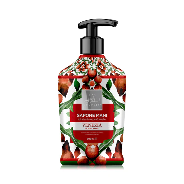 VENEZIA SAPONE MANI CERAMICHE ROSA&MORA - mydło w płynie róża i mora (500 ml)