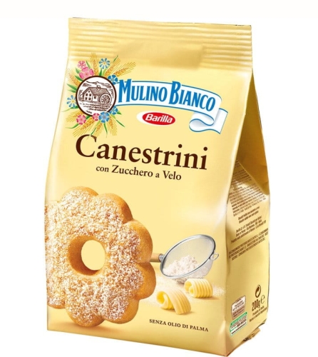 Mulino Bianco Canestrini - maślane ciasteczka posypane cukrem pudrem (200 g)