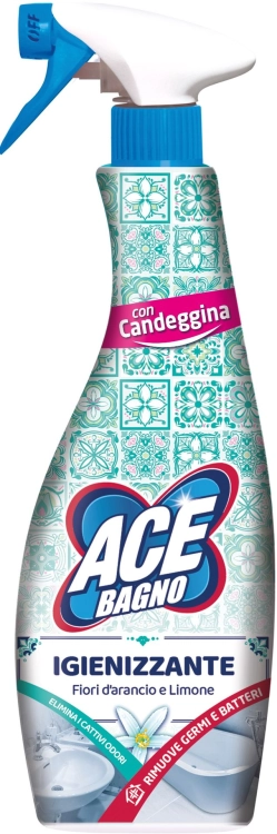 Ace Bagno Igienizzante con Candeggina - odkamieniacz w sprayu kwiat pomarańczy i cytryna (550 ml)