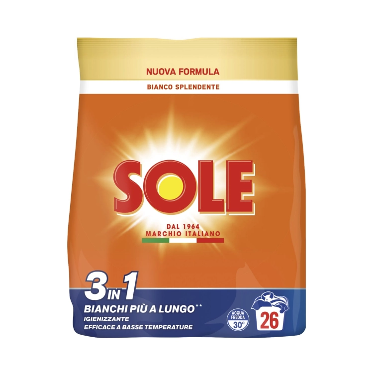 Sole 3w1 Lśniąca biel - proszek do prania (1,3 kg - 26 p)