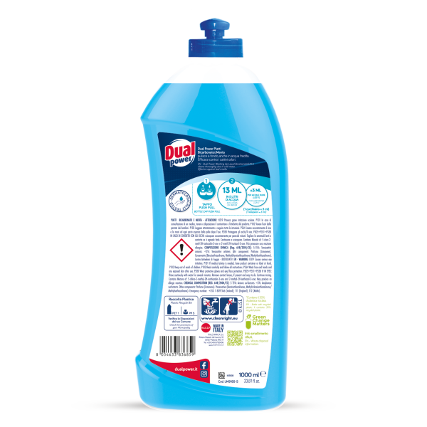 Dual Power Piatti Bicarbonato e Menta - płyn do mycia naczyń (1 L)