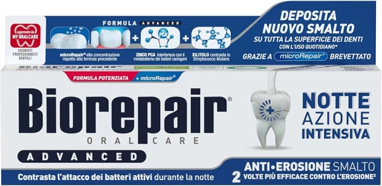 Biorepair Noc Anty-erozja - pasta do zębów intensywna odbudowa nocą 75ml