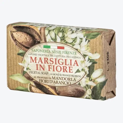 Marsiglia in Fiore Mandorla Arancio - mydło w kostce Migdały i Pomarańcza (125 g)