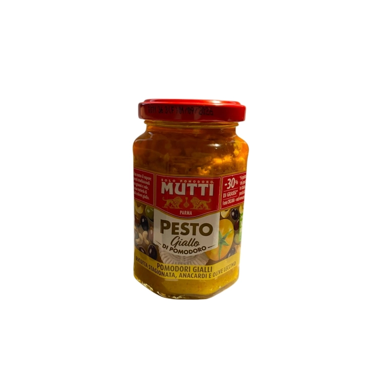 Mutti Pesto Giallo di Pomodoro - pesto z żółtych pomidorów, Ricotty i oliwek (180 g)