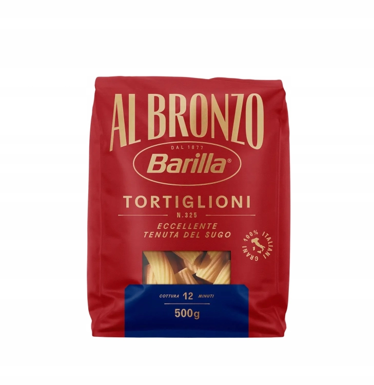 Barilla Al Bronzo Tortiglioni n.325 - makaron rurki (500 g)