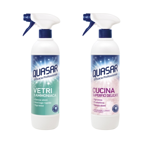 Quasar Vetri Amoniak + Quasar Cucina (2 x 580ml)