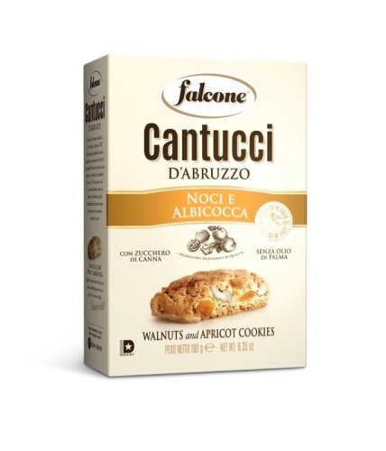 Falcone Cantucci Nocci Albicocca - ciastka kruche Orzechowo-Morelowe (180 g)