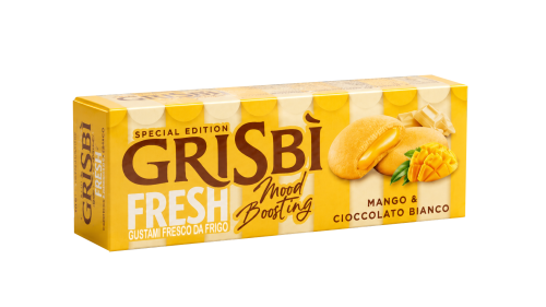 Grisbi Fresh Mango Cioccolato - biszkopty z nadzieniem mango i biała czekolada (112g)