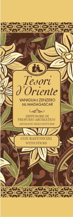 Tesori d'Oriente Vaniglia Zenzero del Madagascar - Patyczki zapachowe (200 ml)