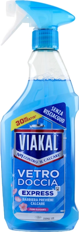 Viakal Vetro Doccia Express Fiori Eleganti - płyn do mycia kabin prysznicowych w sprayu (470 ml)
