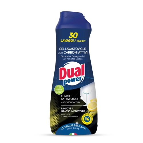 Dual Power Carboni - Skoncentrowany żel do zmywarki z aktywnym węglem (660 ml - 33 cykle)